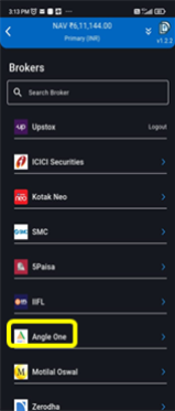 Angel One Broker integration